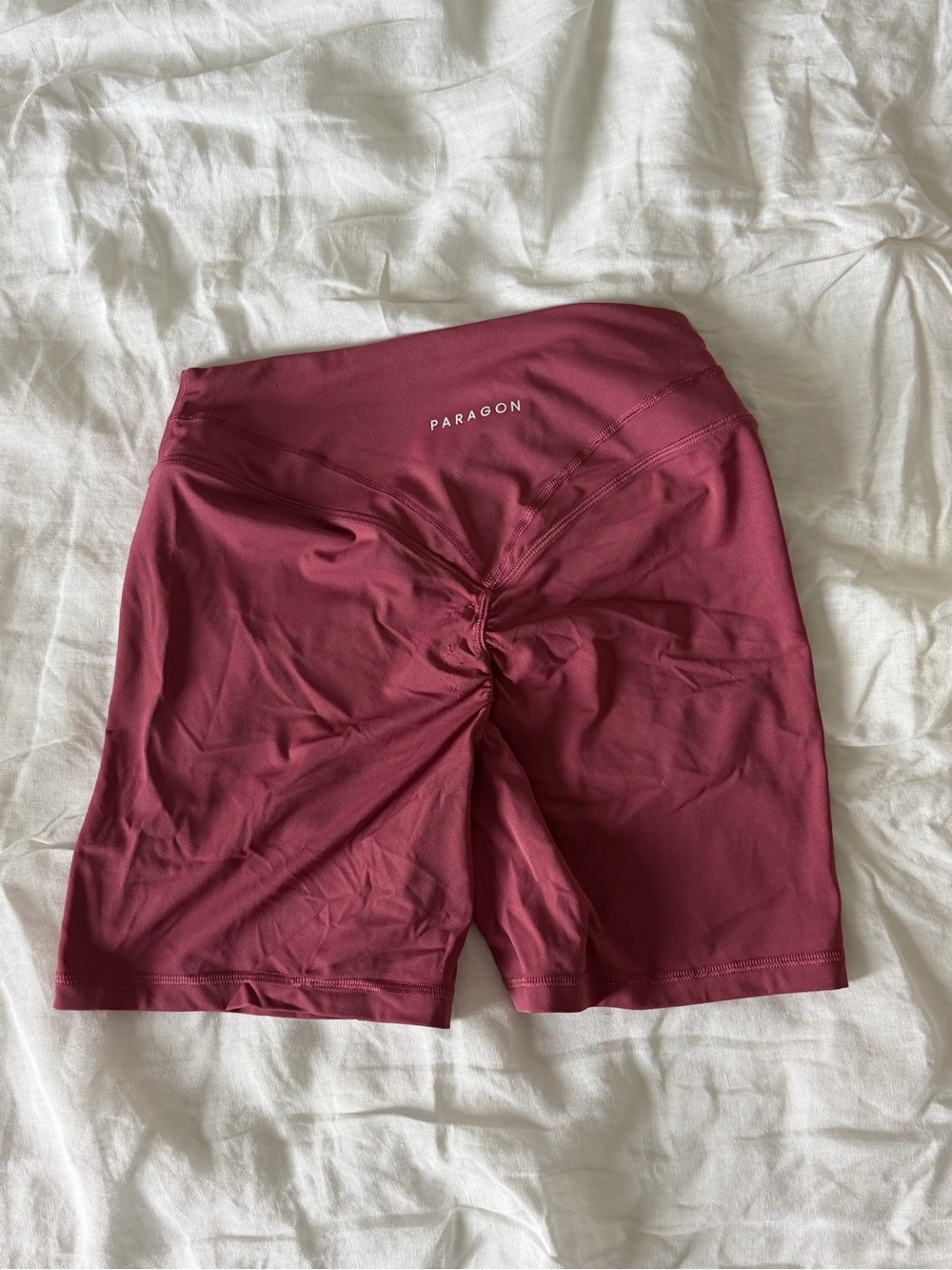 PARAGON Wine High-Waist Athletic Bike Shorts - Picture 3 of 3